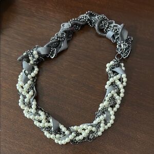 J. Crew Black and Silver Twisted Necklace
